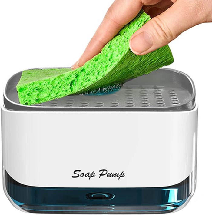Диспенсер для миючого засобу з підставкою для губки Soap Pump & Sponge Caddy