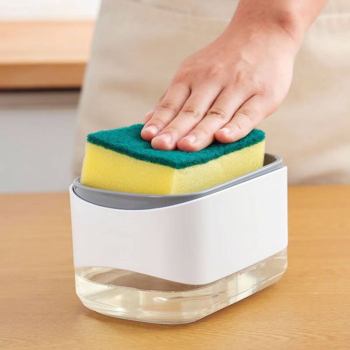 Диспенсер для миючого засобу з підставкою для губки Soap Pump & Sponge Caddy