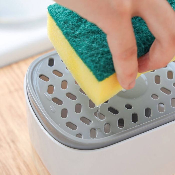 Диспенсер для миючого засобу з підставкою для губки Soap Pump & Sponge Caddy