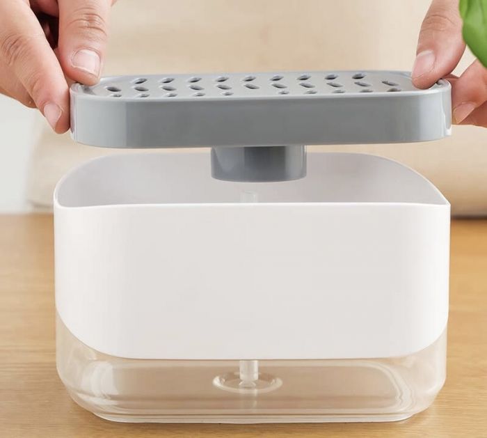 Диспенсер для миючого засобу з підставкою для губки Soap Pump & Sponge Caddy