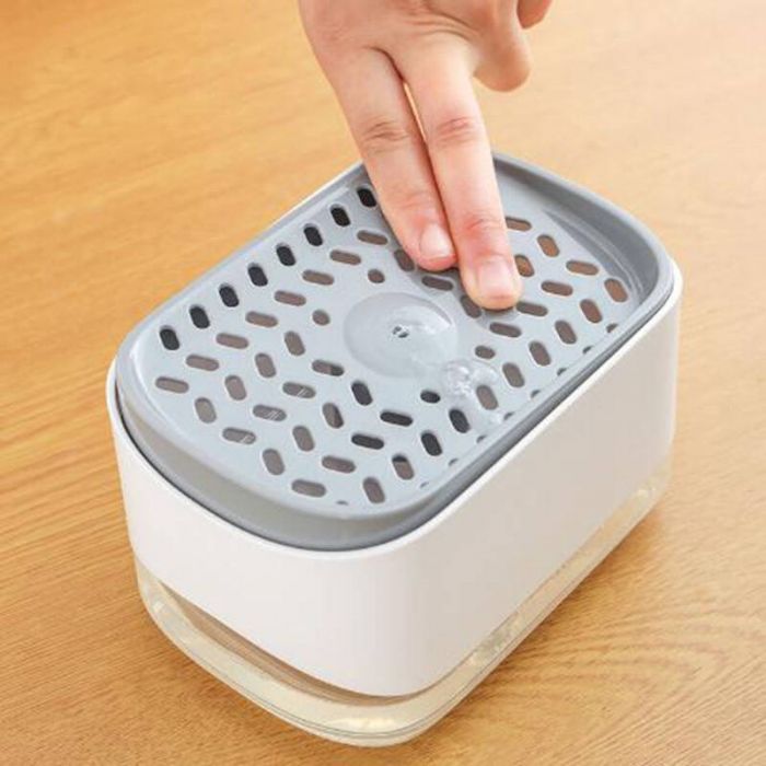 Диспенсер для миючого засобу з підставкою для губки Soap Pump & Sponge Caddy