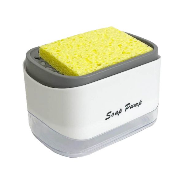 Диспенсер для миючого засобу з підставкою для губки Soap Pump & Sponge Caddy